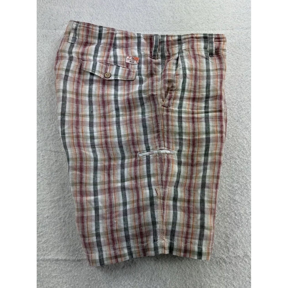 Tommy Bahama Mens‎ 100% Linen Chino Shorts Tag 36 Actual Size 38 Tropical Plaid